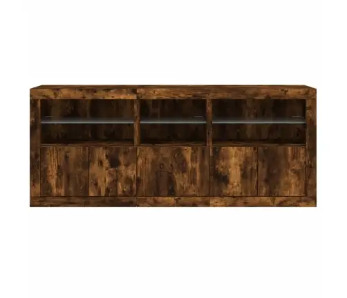 Kumode Ar Led Lampiņām, Ozolkoka Krāsa, 162X37X67 Cm Vidaxl