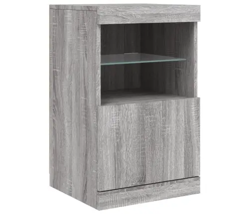 Kumode Ar Led Lampiņām, Pelēka Ozolkoka Krāsa, 162X37X67 Cm Vidaxl