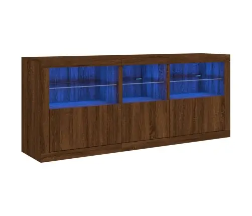Šoninė Spintelė Su Led Lemputėmis, Ruda Ąžuolo, 162X37X67Cm