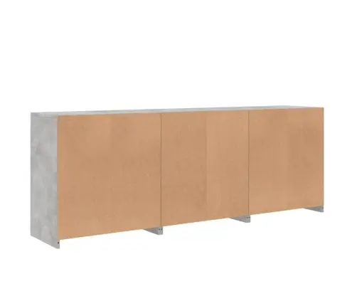 Kumode Ar Led Lampiņām, Betona Pelēka, 181,5X37X67 Cm Vidaxl