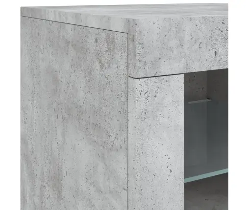 Kumode Ar Led Lampiņām, Betona Pelēka, 181,5X37X67 Cm Vidaxl