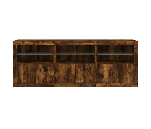 Šoninė Spintelė Su Led Lemputėmis, Dūminė, 181,5X37X67Cm