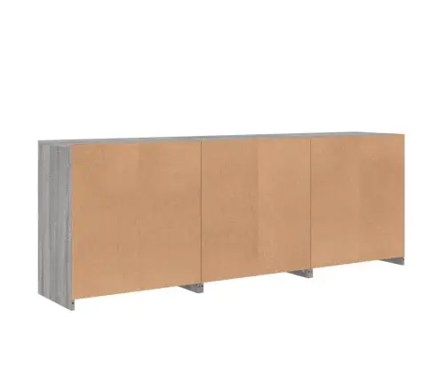 Kumode Ar Led Lampiņām, Pelēka Ozolkoka Krāsa, 181,5X37X67 Cm Vidaxl