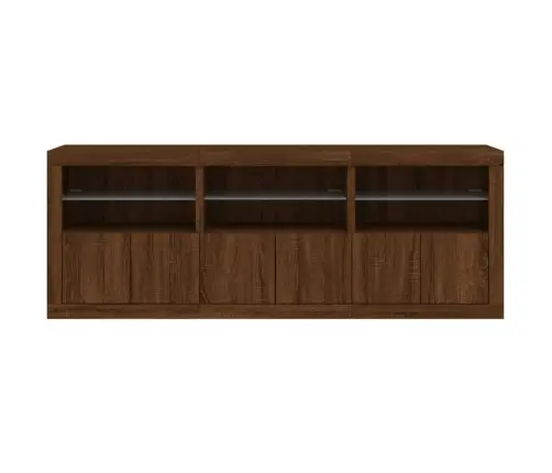 Kumode Ar Led Lampiņām, Brūna Koka Krāsa, 181,5X37X67 Cm Vidaxl