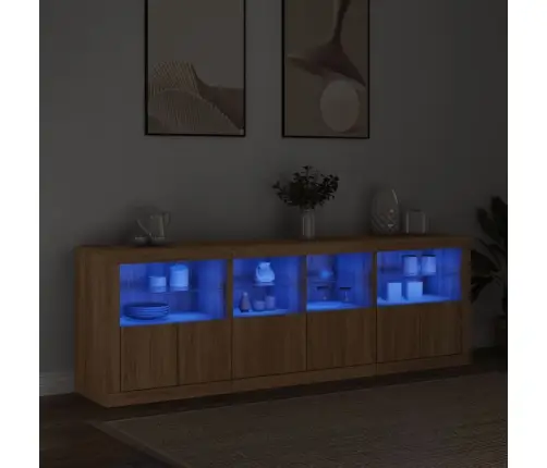 Puhvetkapp Led-Tuledega, Sonoma Tamm, 202 X 37 X 67 Cm