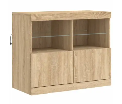 Puhvetkapp Led-Tuledega, Sonoma Tamm, 202 X 37 X 67 Cm