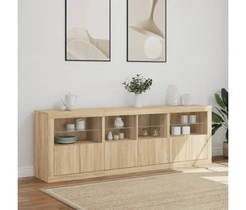 Puhvetkapp Led-Tuledega, Sonoma Tamm, 202 X 37 X 67 Cm