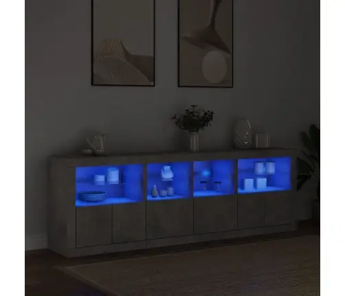 Puhvetkapp Led-Tulega, Betoonhall, 202 X 37 X 67 Cm