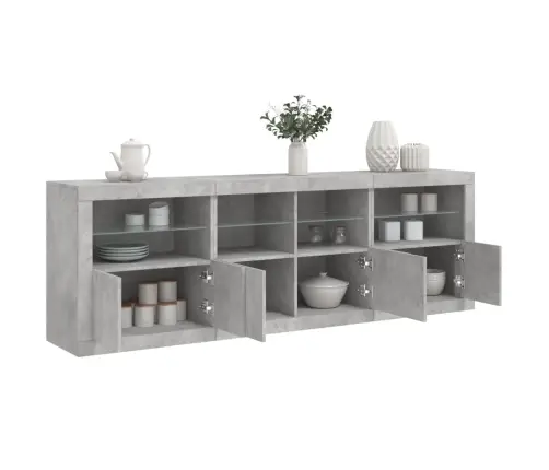 Puhvetkapp Led-Tulega, Betoonhall, 202 X 37 X 67 Cm