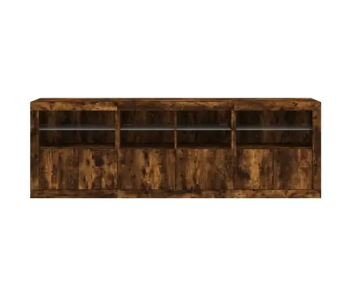 Šoninė Spintelė Su Led Lemputėmis, Dūminio Ąžuolo, 202X37X67Cm