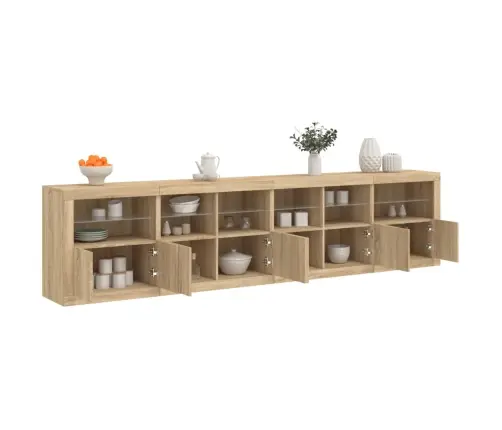 Puhvetkapp Led-Tuledega, Sonoma Tamm, 283 X 37 X 67 Cm Puhvetkapp Led-Tuledega, Sonoma Tamm, 283 X 37 X 67 Cm