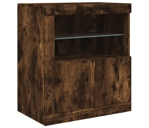 Kumode Ar Led Lampiņām, Ozolkoka Krāsa, 283X37X67 Cm Vidaxl