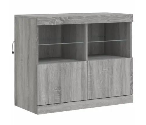 Kumode Ar Led Lampiņām, Pelēka Ozolkoka Krāsa, 283X37X67 Cm Vidaxl Kumode Ar Led Lampiņām, Pelēka Ozolkoka Krāsa, 283X37X67 Cm Vidaxl