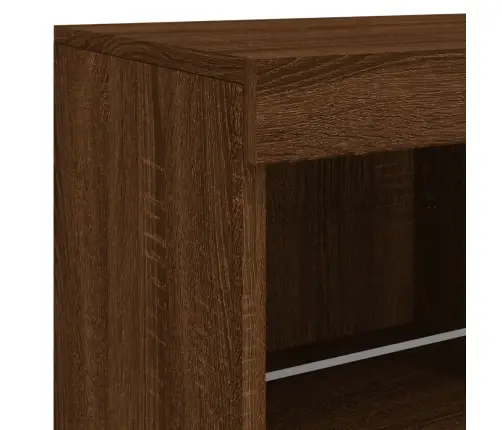 Kumode Ar Led Lampiņām, Brūna Koka Krāsa, 283X37X67 Cm Vidaxl