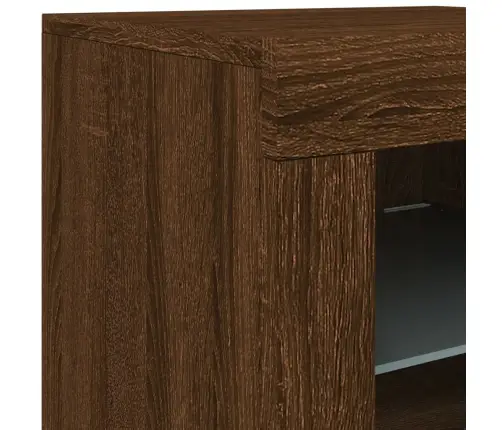 Kumode Ar Led Lampiņām, Brūna Koka Krāsa, 283X37X67 Cm Vidaxl