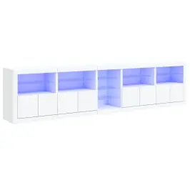 Kumode Ar Led Lampiņām, Balta, 283X37X67 Cm Vidaxl