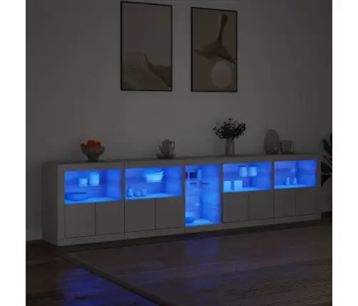 Kumode Ar Led Lampiņām, Balta, 283X37X67 Cm Vidaxl Kumode Ar Led Lampiņām, Balta, 283X37X67 Cm Vidaxl