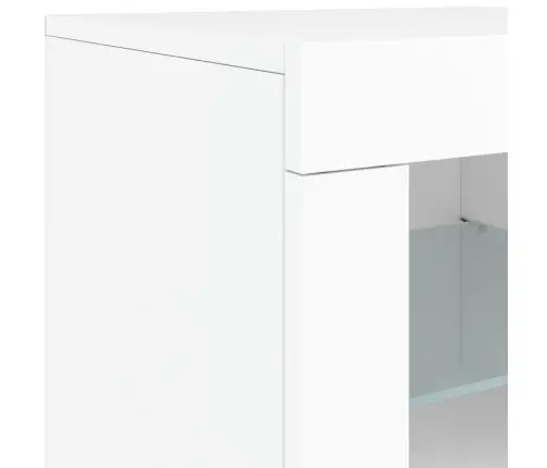 Kumode Ar Led Lampiņām, Balta, 283X37X67 Cm Vidaxl