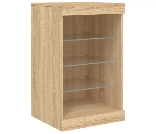 Kumode Ar Led Lampiņām, Ozolkoka Krāsa, 283X37X67 Cm Vidaxl