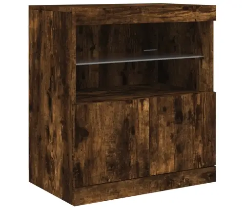 Kumode Ar Led Lampiņām, Ozolkoka Krāsa, 283X37X67 Cm Vidaxl