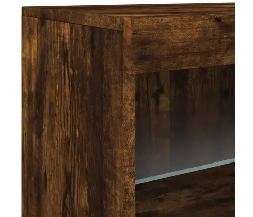 Kumode Ar Led Lampiņām, Ozolkoka Krāsa, 283X37X67 Cm Vidaxl