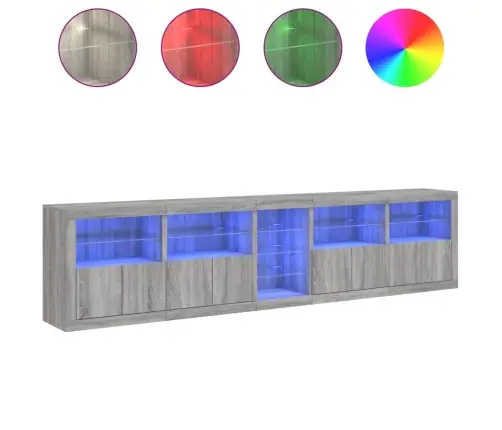 Puhvetkapp Led-Tuledega, Hall Sonoma Tamm, 283 X 37 X 67 Cm