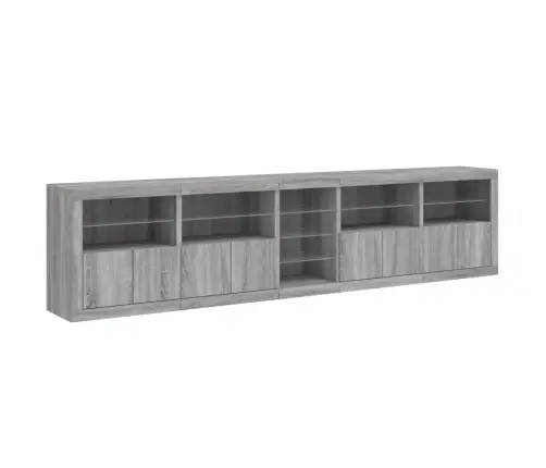 Puhvetkapp Led-Tuledega, Hall Sonoma Tamm, 283 X 37 X 67 Cm