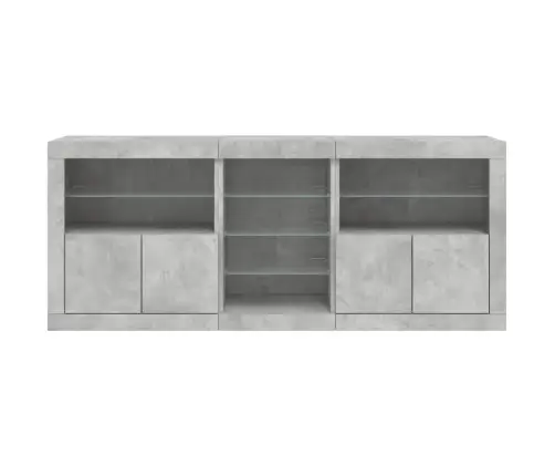 Šoninė Spintelė Su Led Lemputėmis, Betono Pilka, 162X37X67Cm