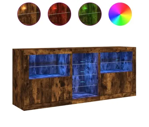 Kumode Ar Led Lampiņām, Ozolkoka Krāsa, 162X37X67 Cm Vidaxl Kumode Ar Led Lampiņām, Ozolkoka Krāsa, 162X37X67 Cm Vidaxl