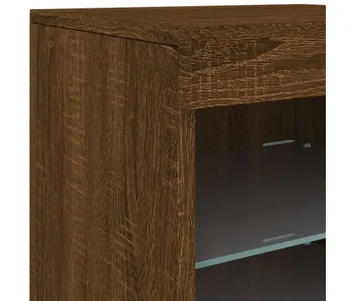 Puhvetkapp Led-Tuledega, Hele Tamm, 162X37X67 Cm