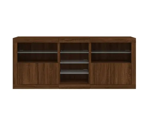 Puhvetkapp Led-Tuledega, Hele Tamm, 162X37X67 Cm