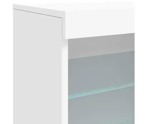 Kumode Ar Led Lampiņām, Balta, 181,5X37X67 Cm Vidaxl