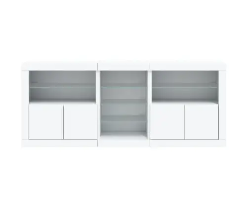 Kumode Ar Led Lampiņām, Balta, 181,5X37X67 Cm Vidaxl