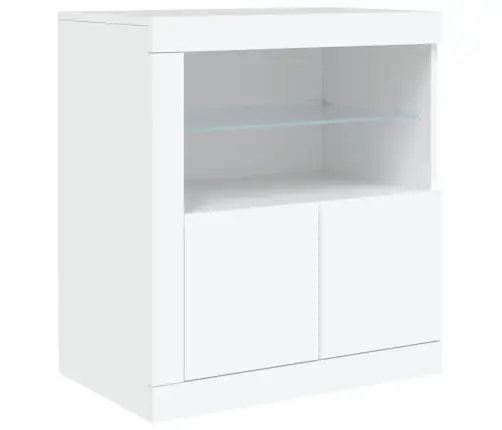 Kumode Ar Led Lampiņām, Balta, 181,5X37X67 Cm Vidaxl