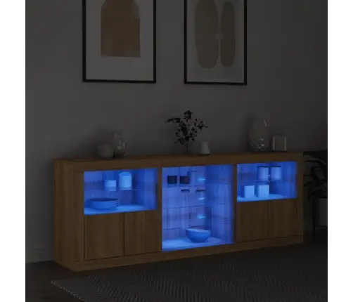 Kumode Ar Led Lampiņām, Ozolkoka Krāsa, 181,5X37X67 Cm Vidaxl Kumode Ar Led Lampiņām, Ozolkoka Krāsa, 181,5X37X67 Cm Vidaxl