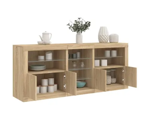 Kumode Ar Led Lampiņām, Ozolkoka Krāsa, 181,5X37X67 Cm Vidaxl Kumode Ar Led Lampiņām, Ozolkoka Krāsa, 181,5X37X67 Cm Vidaxl