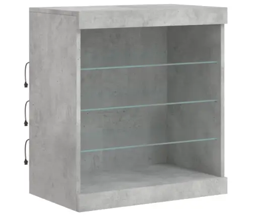 Šoninė Spintelė Su Led Lemputėmis, Betono Pilka, 181,5X37X67Cm