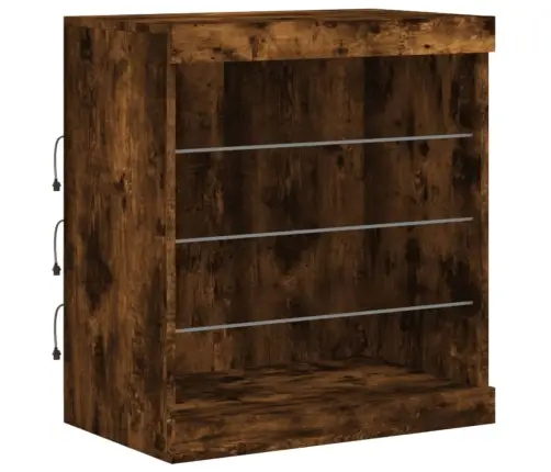 Šoninė Spintelė Su Led Lemputėmis, Dūminė, 181,5X37X67Cm