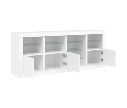 Kumode Ar Led Lampiņām, 164X37X67 Cm, Balta Vidaxl