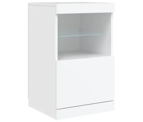 Kumode Ar Led Lampiņām, 164X37X67 Cm, Balta Vidaxl