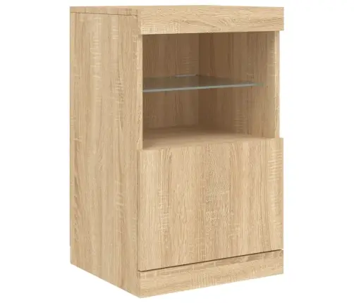 Kumode Ar Led Lampiņām, Ozolkoka Krāsa, 164X37X67 Cm Vidaxl