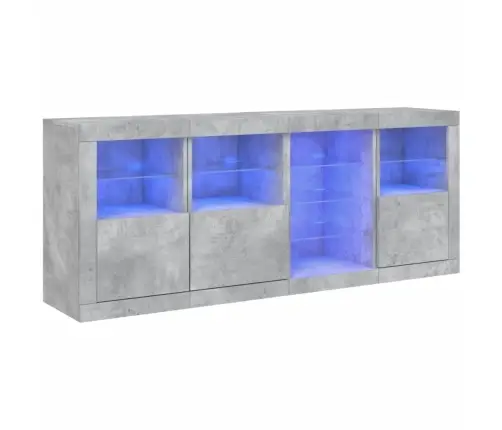 Šoninė Spintelė Su Led Lemputėmis, Betono Pilka, 164X37X67Cm