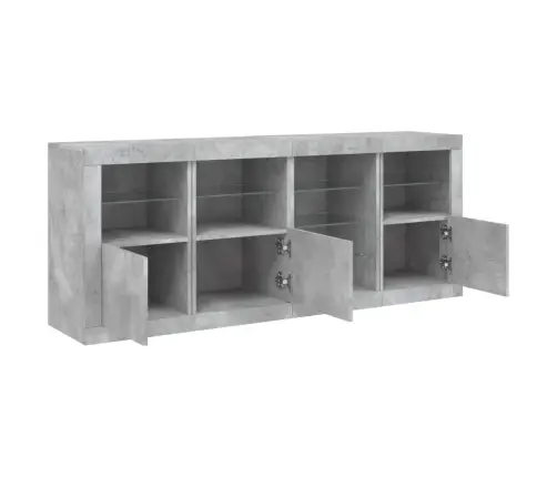 Šoninė Spintelė Su Led Lemputėmis, Betono Pilka, 164X37X67Cm