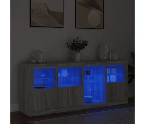 Puhvetkapp Led-Tuledega, Hall Sonoma Tamm, 164 X 37 X 67 Cm