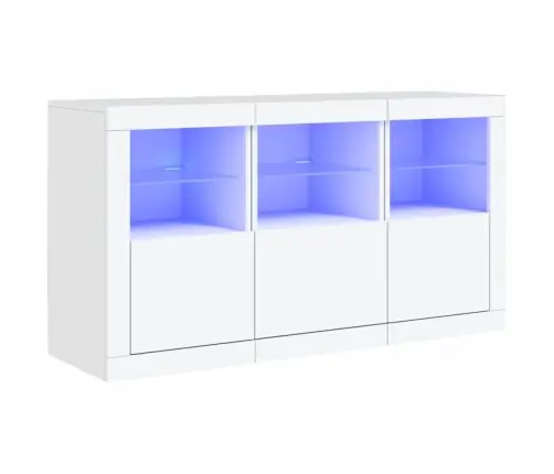 Kumode Ar Led Lampiņām, 123X37X67 Cm, Balta Vidaxl