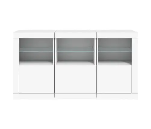 Kumode Ar Led Lampiņām, 123X37X67 Cm, Balta Vidaxl