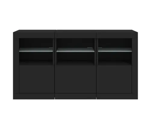 Kumode Ar Led Lampiņām, Melna, 123X37X67 Cm Vidaxl