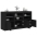 Kumode Ar Led Lampiņām, Melna, 123X37X67 Cm Vidaxl