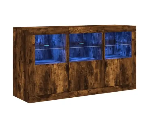 Kumode Ar Led Lampiņām, Ozolkoka Krāsa, 123X37X67 Cm Vidaxl