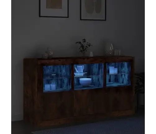 Kumode Ar Led Lampiņām, Ozolkoka Krāsa, 123X37X67 Cm Vidaxl